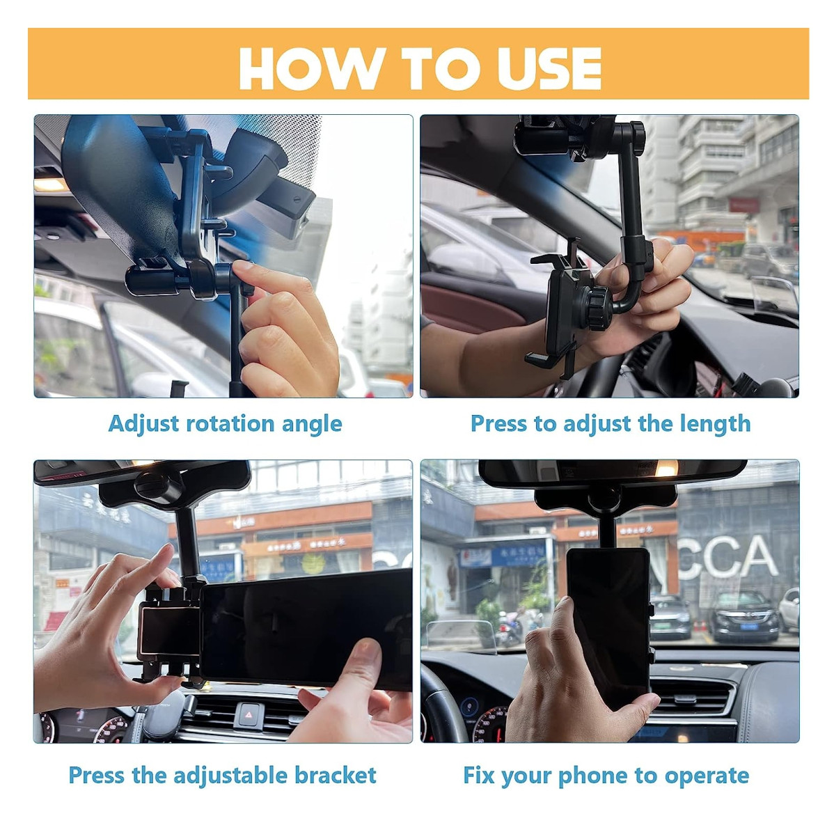 Miniatura 2 de Soporte Holder Retrovisor Carro 360